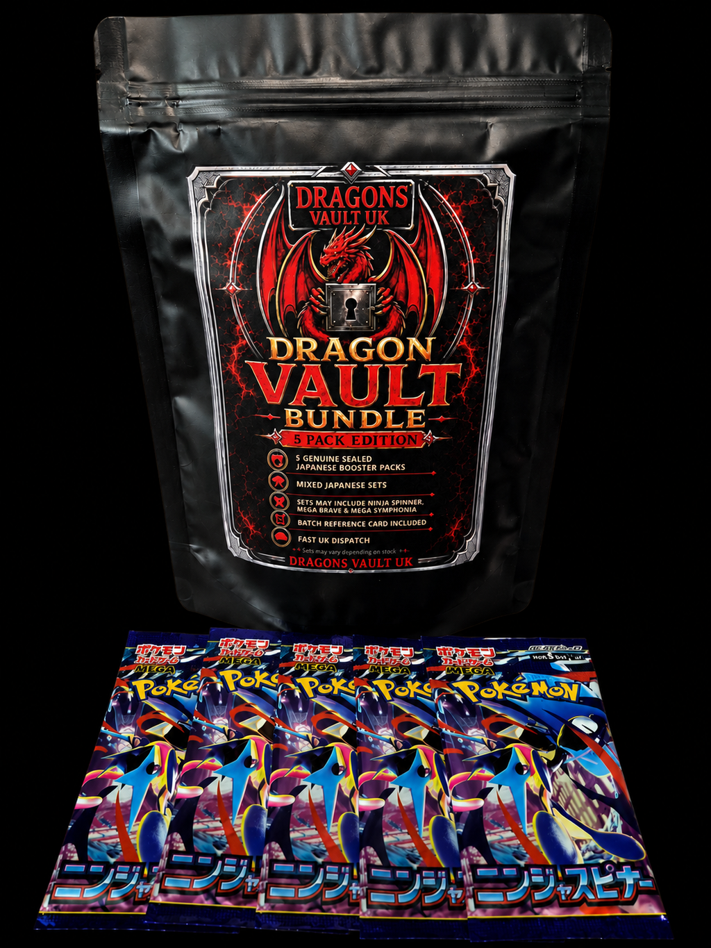 Ninja Spinner Japanese Pokémon Booster Bundle (5 Packs) | Factory Sealed | Dragon's Vault UK