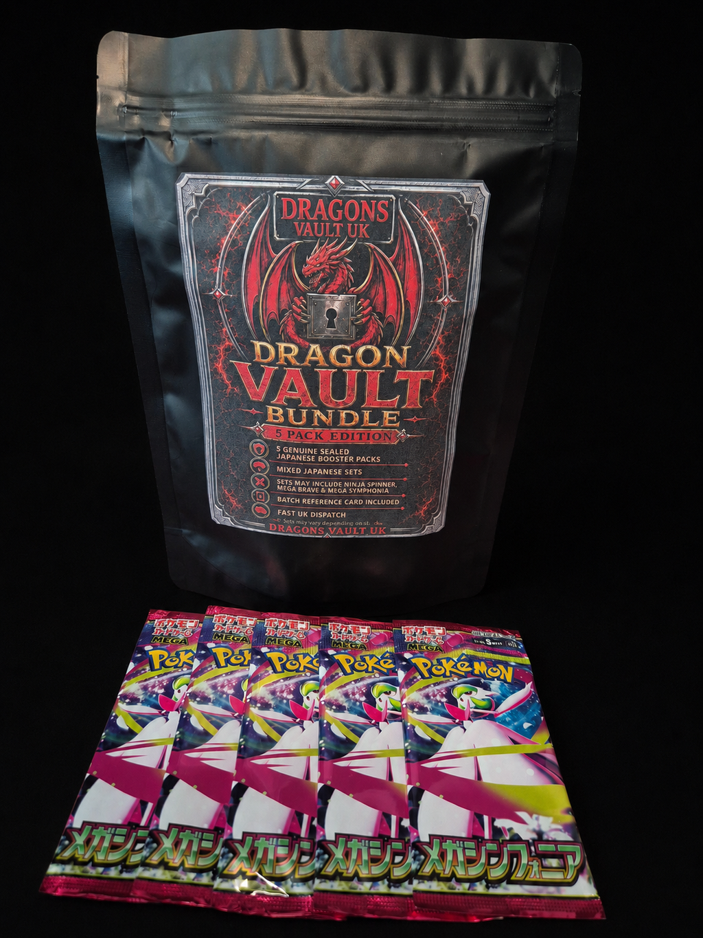 Mega Symphonia Japanese Pokémon Booster Bundle (5 Packs) | Factory Sealed | Dragon's Vault UK